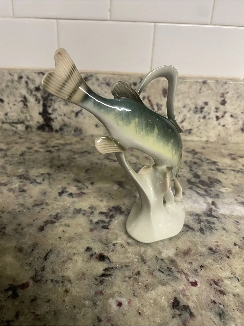 vintage Royal Dux Bohemia porcelain figurine pickerel or pike fish collect dad